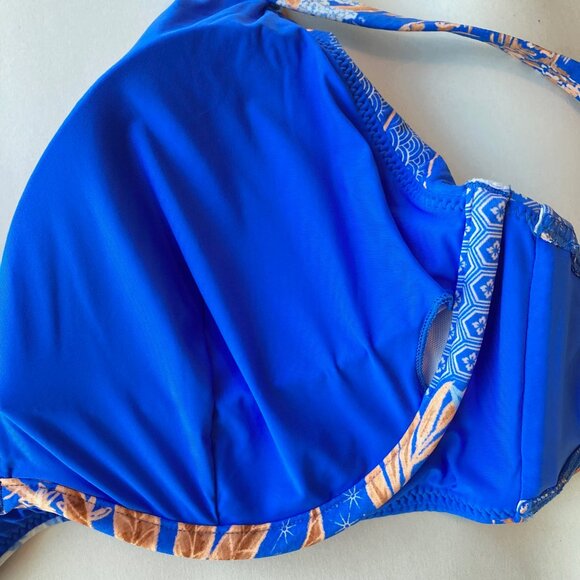 Seafolly Eden DD Fixed Triangle Bikini Top 8 Azure NWT - Picture 9 of 9
